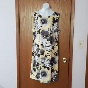 Flower Print Dress Yellow Black Floral 16